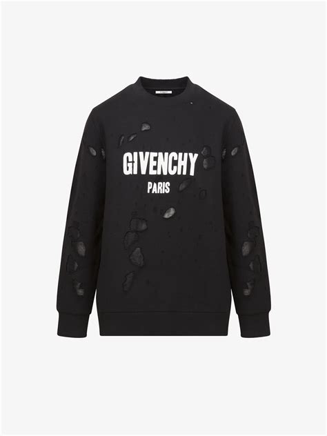 givenchy destroyed sweatshirt|givenchy sweatshirt women.